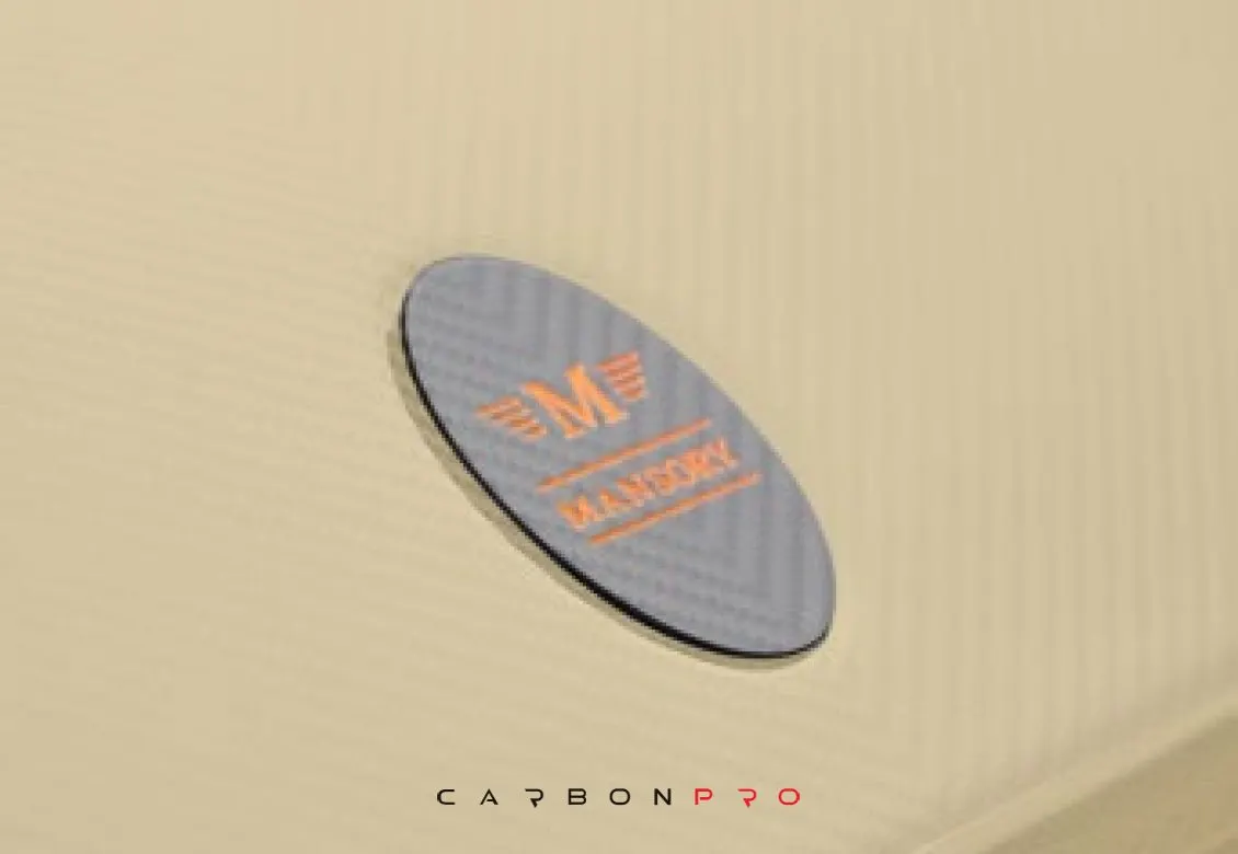 Carbon emblem for engine bonnet