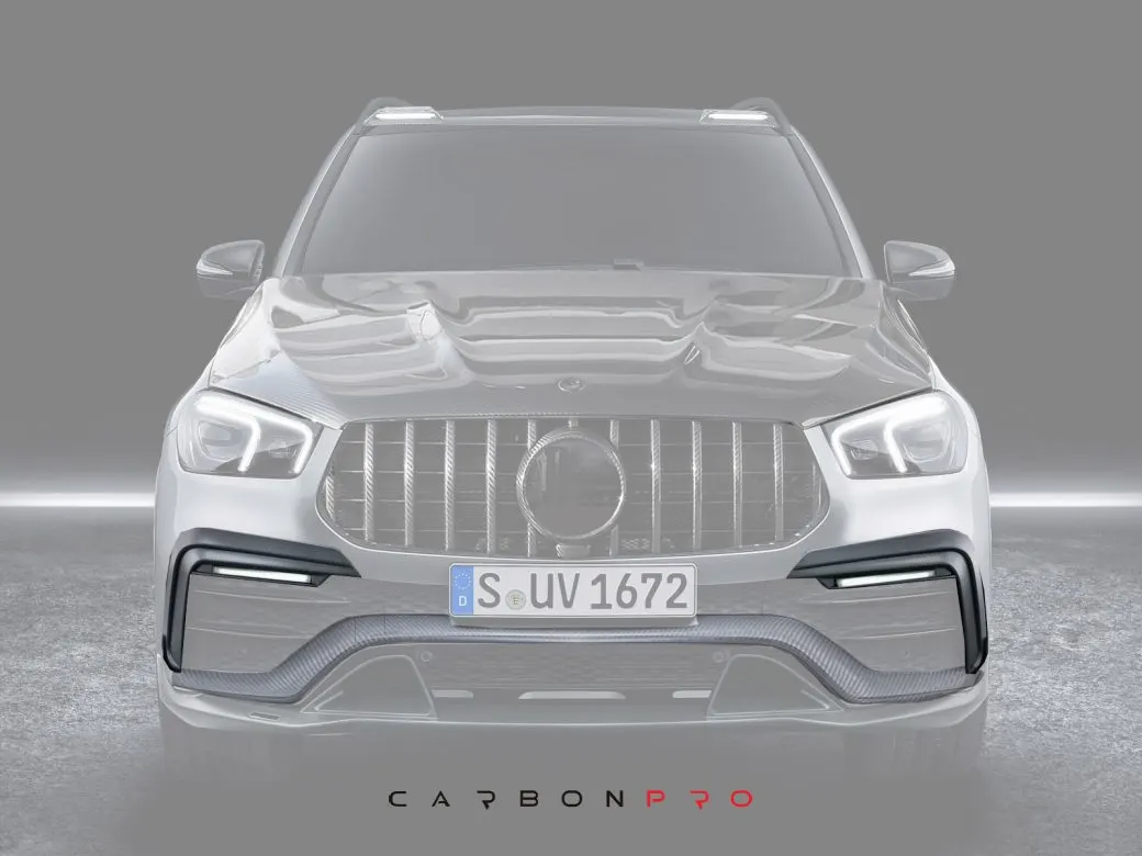 Carbon front fascia attachments, LEDs