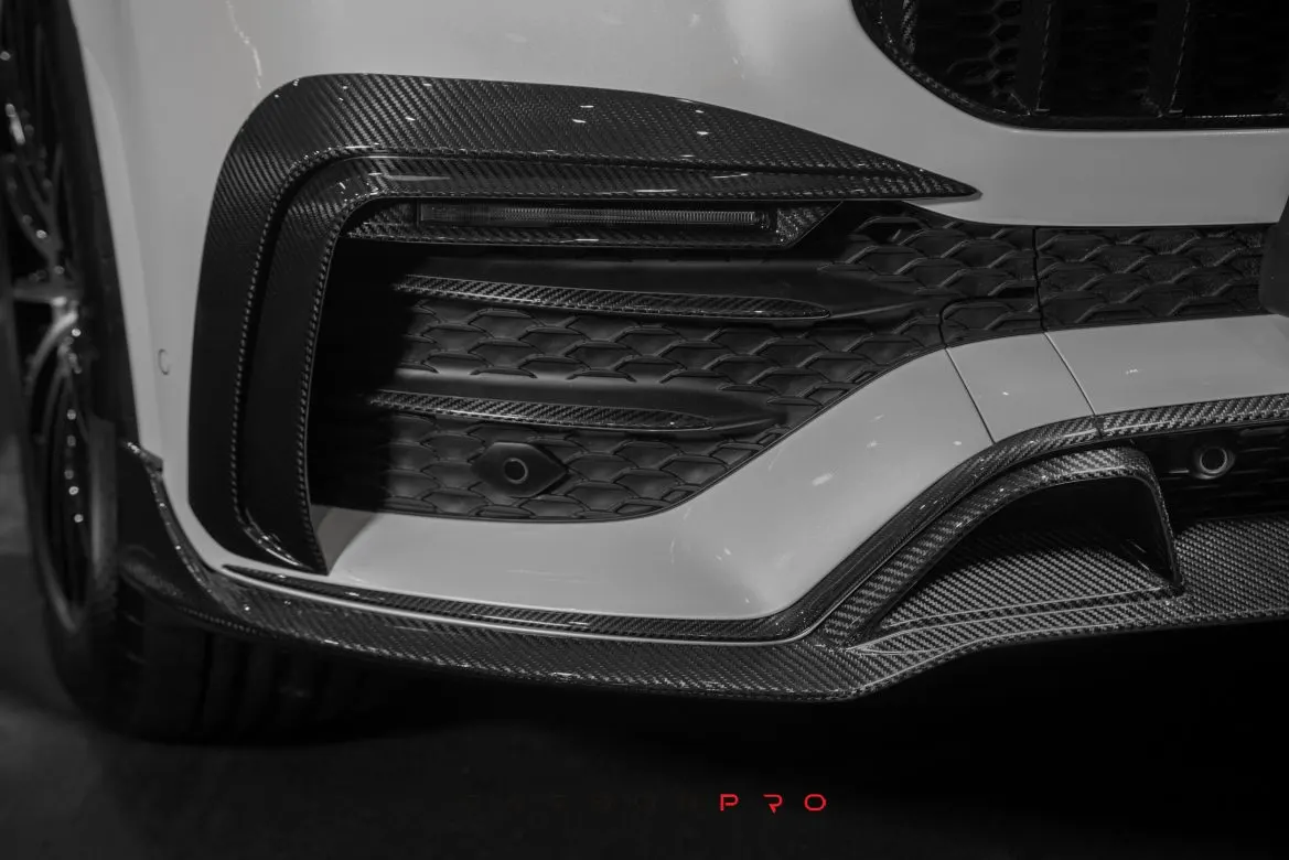 Carbon front fascia attachments, LEDs