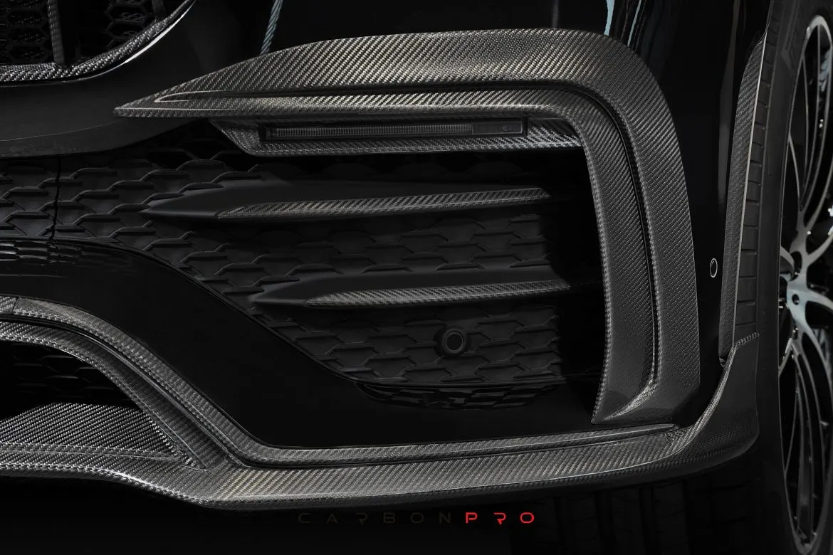 Carbon front fascia attachments, LEDs