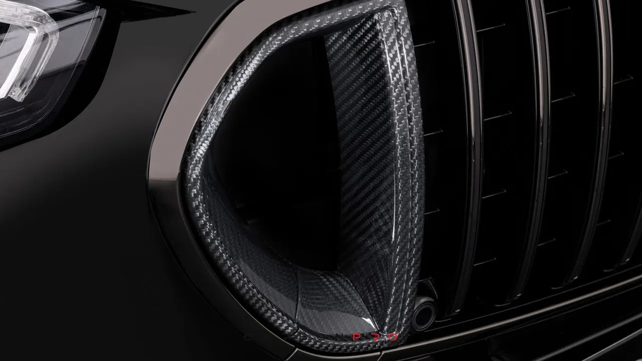 Carbon front grill inserts