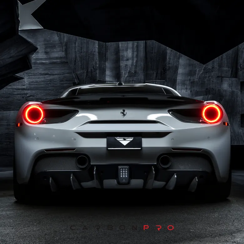 Carbon rear diffuser fins Ferrari 488 Diavolo (set of 6 pcs.)