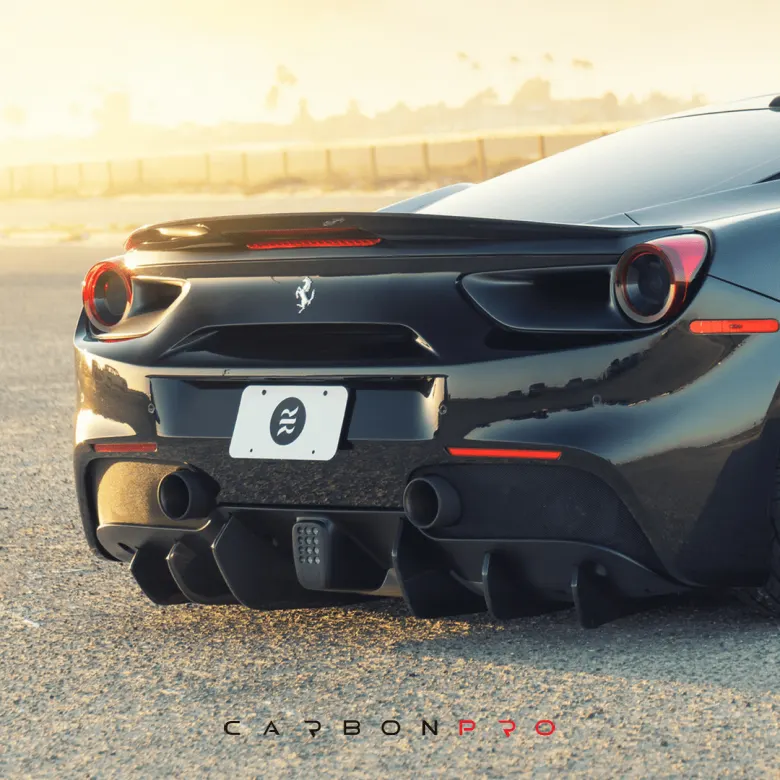 Carbon rear diffuser fins Ferrari 488 Diavolo (set of 6 pcs.)