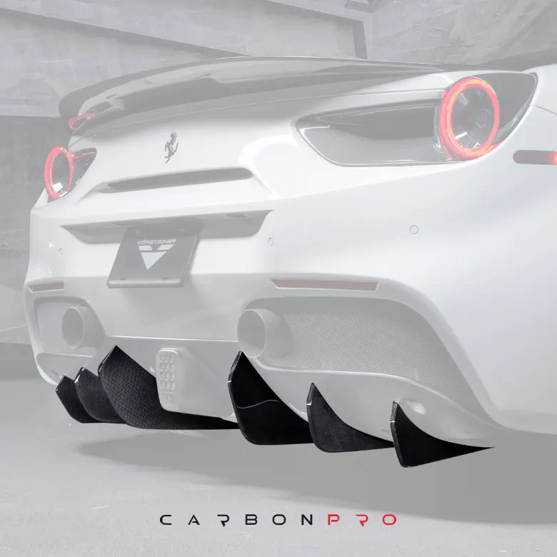 Carbon rear diffuser fins Ferrari 488 Diavolo (set of 6 pcs.)