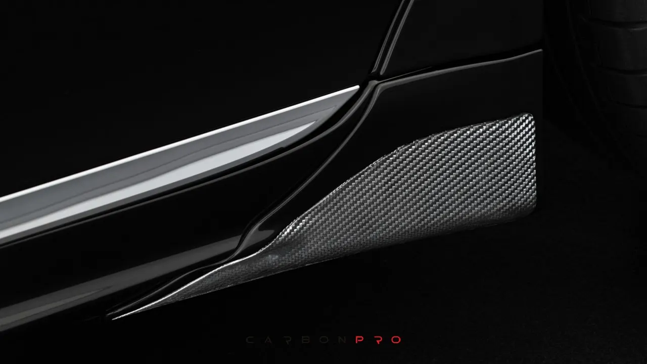 Carbon side skirt attachments