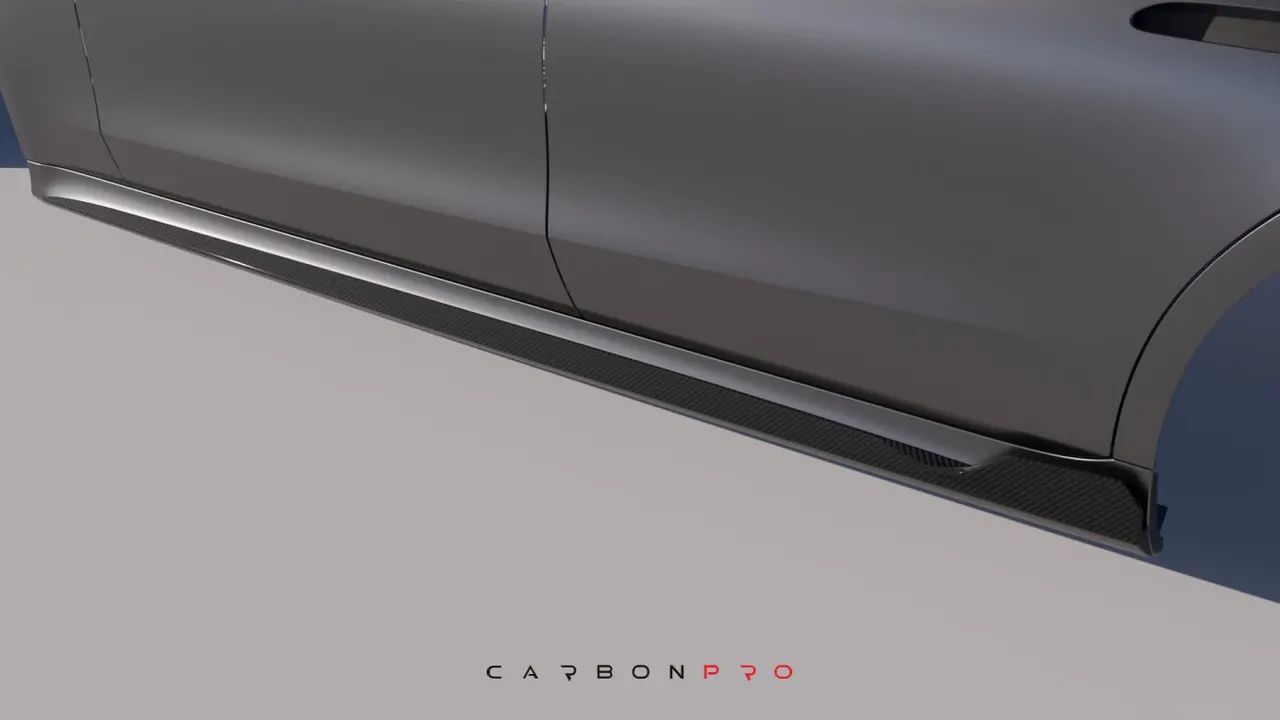 Carbon side skirt attachments