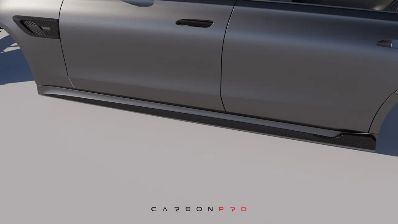 Carbon side skirt attachments