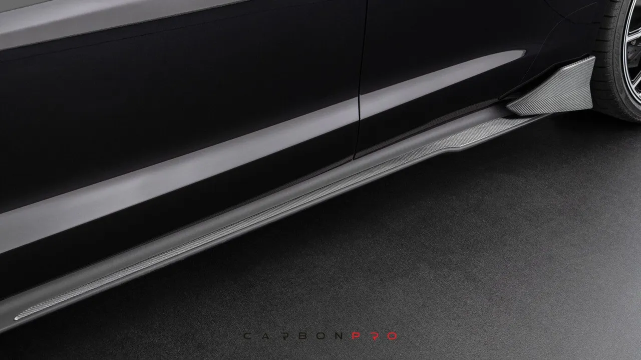 Carbon side skirt attachments