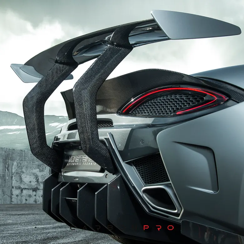 Carbon wing McLaren 570S VX Aero with carbon mounts