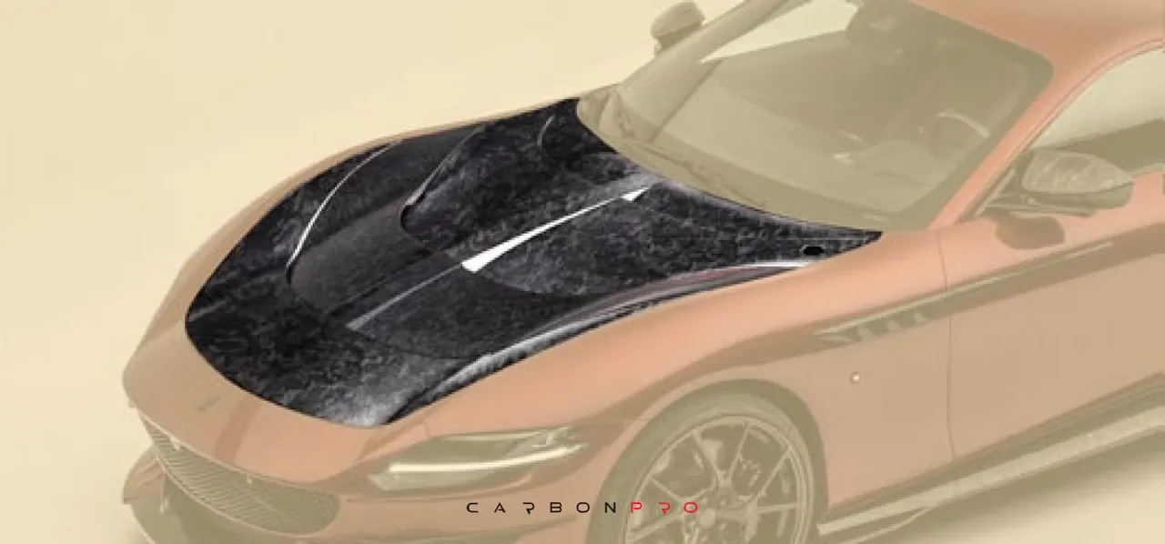 Front bonnet – fully visible carbon