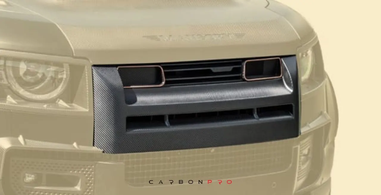 Front grill mask with illuminated logo