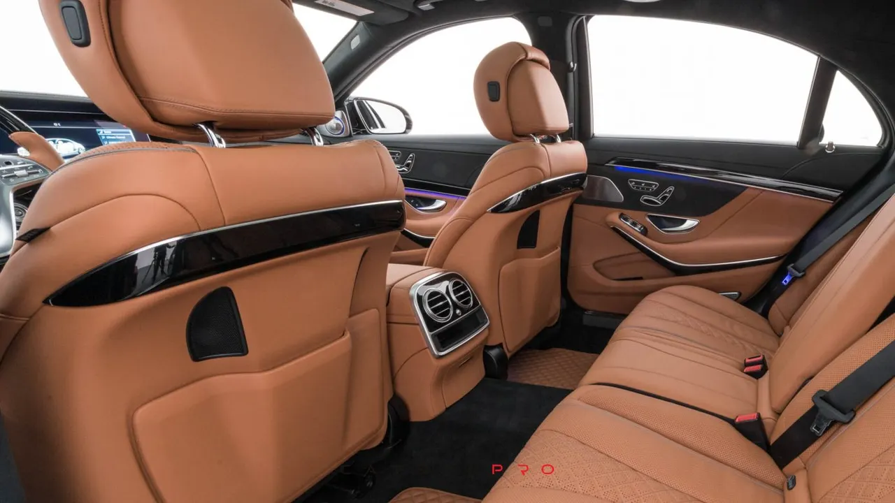 Leather backs front seats