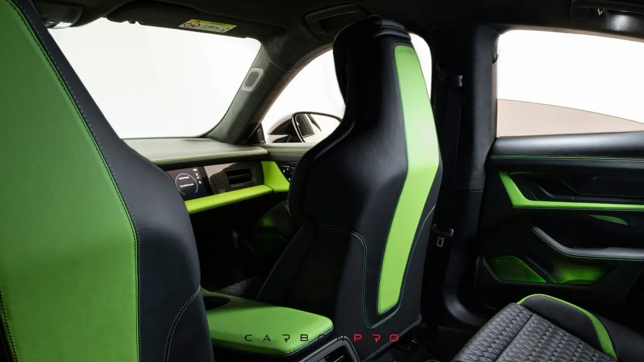 Leather backs front seats