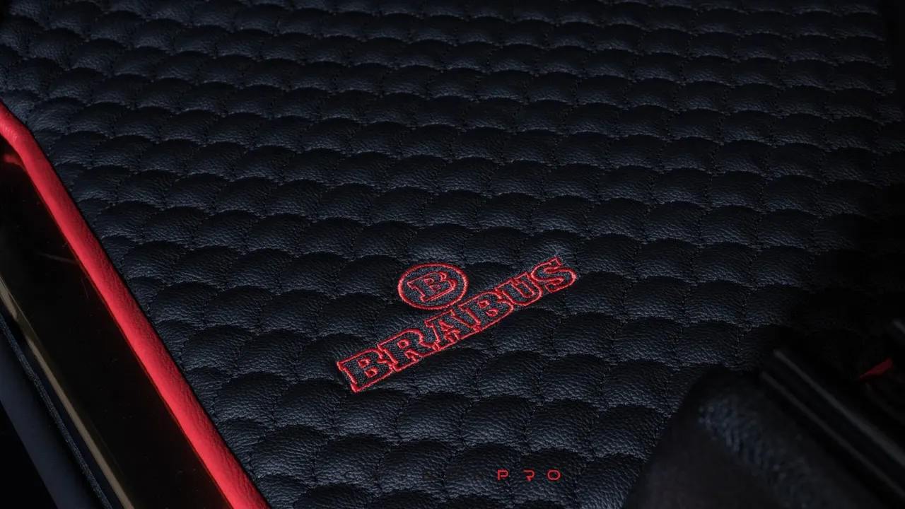 Leather floor mat quilted