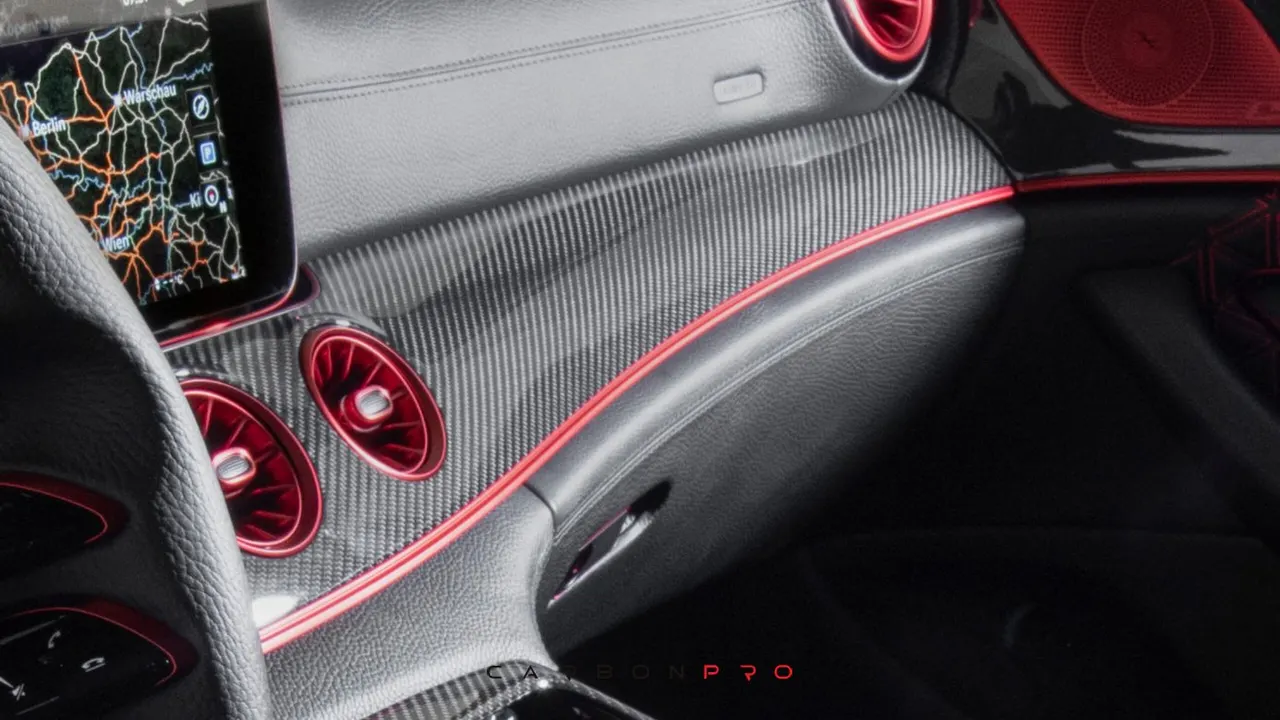 Leather lower section of dashboard