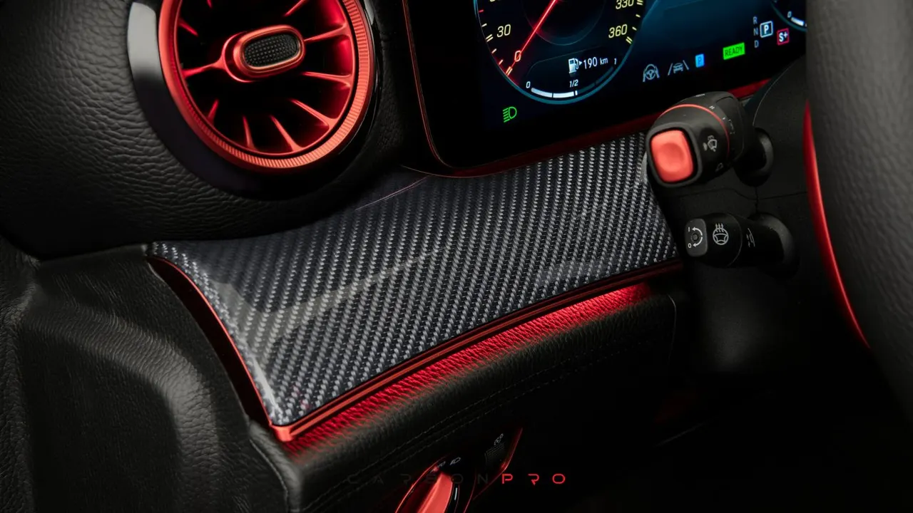 Leather lower section of dashboard