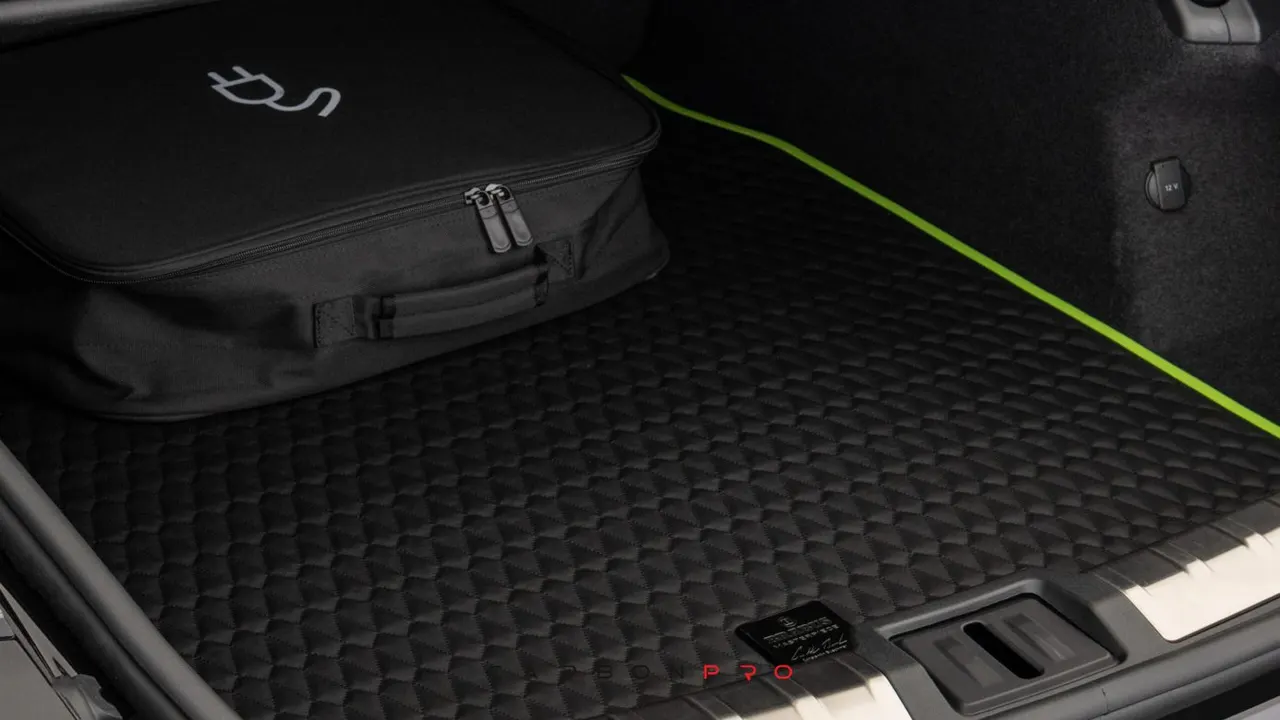 Leather trunk mat quilted