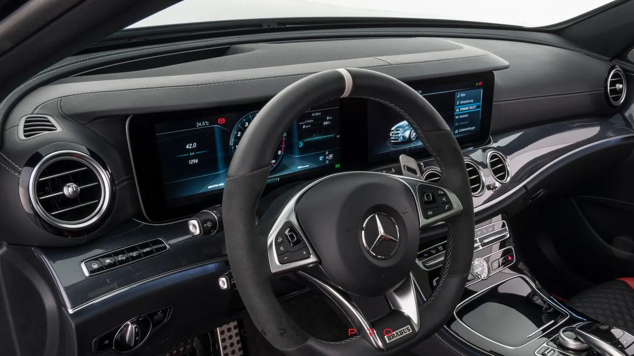 Leather upper section of dashboard
