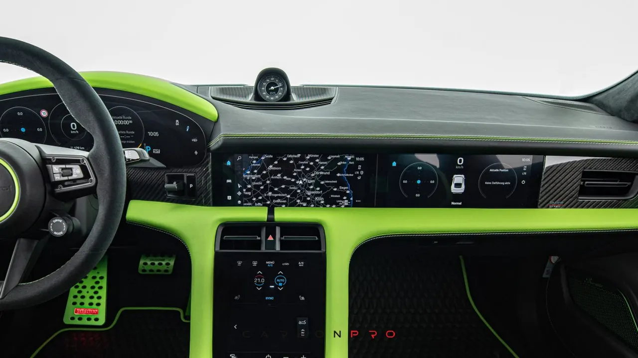 Leather upper section of dashboard