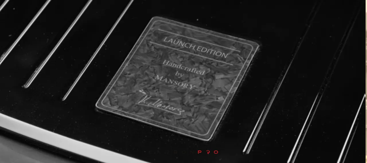 MANSORY emblem for engine cover with engraved silver logo