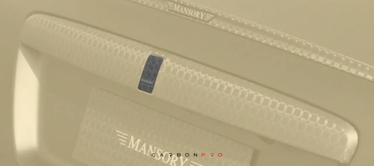 Emblem for rear trunk with silver MANSORY logo