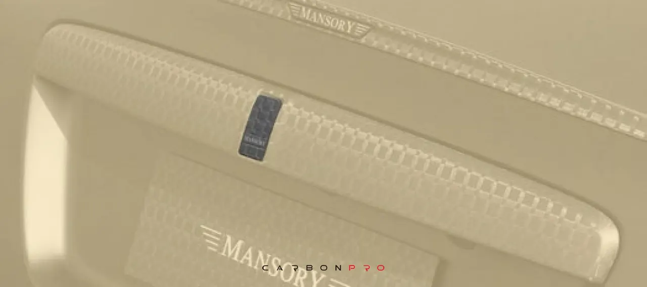 Emblem for rear trunk with silver MANSORY logo