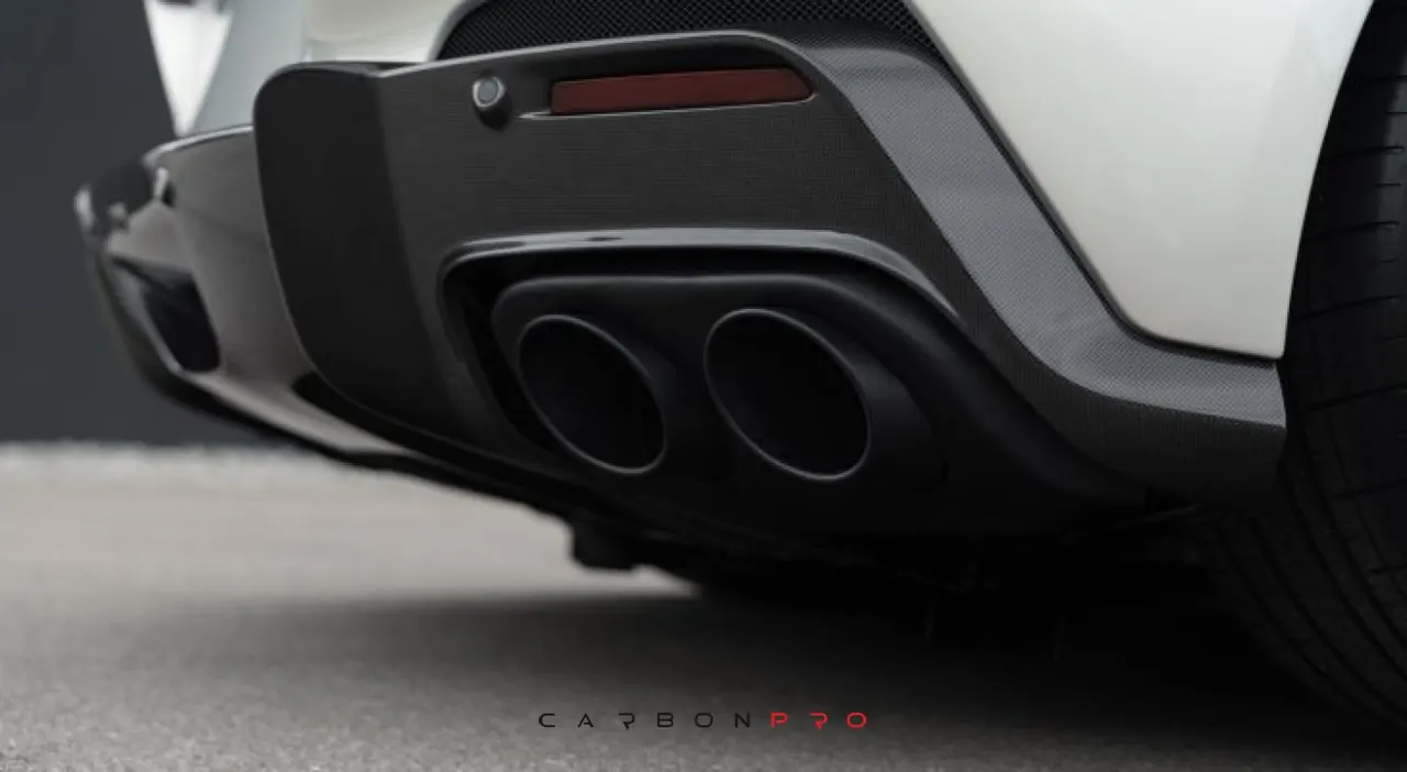 Power optimized exhaust system with flap-regulation for original tips