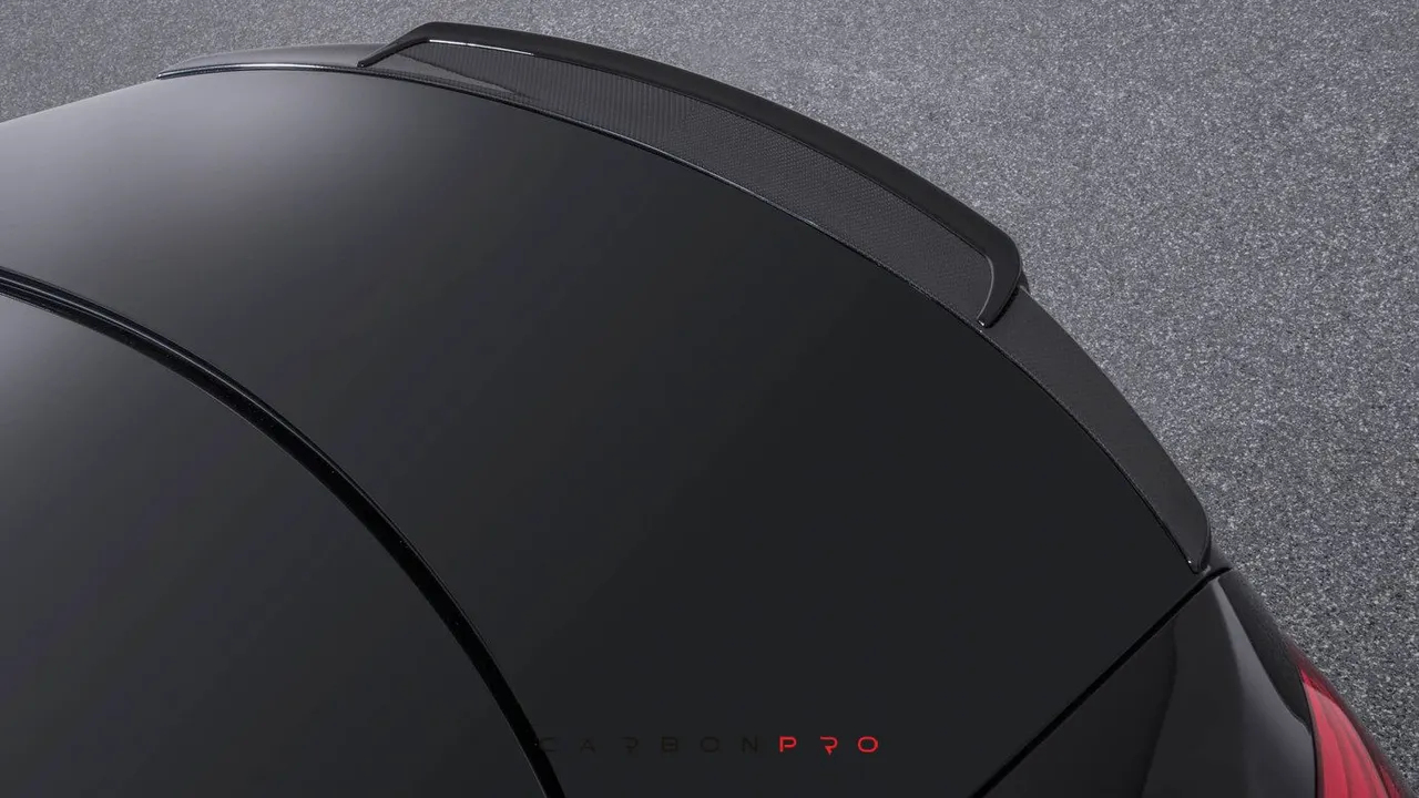 Carbon rear spoiler attachment