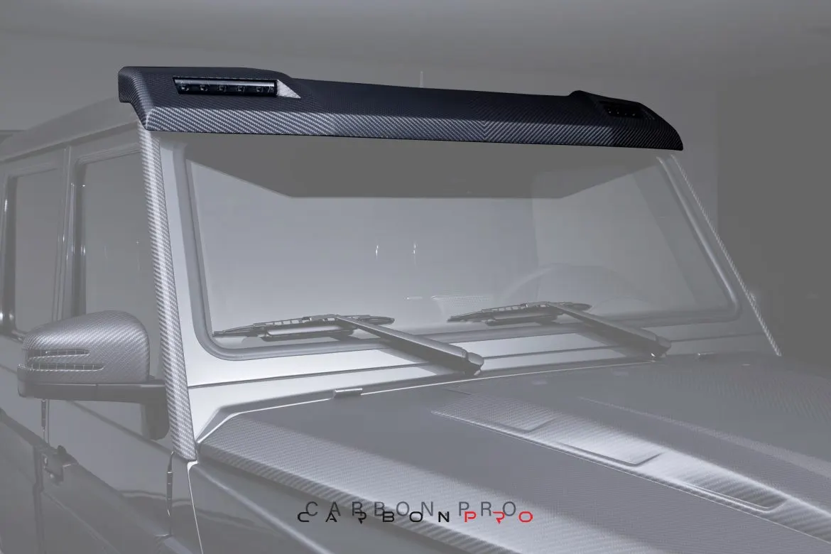 Carbon roof front spoiler with LEDs