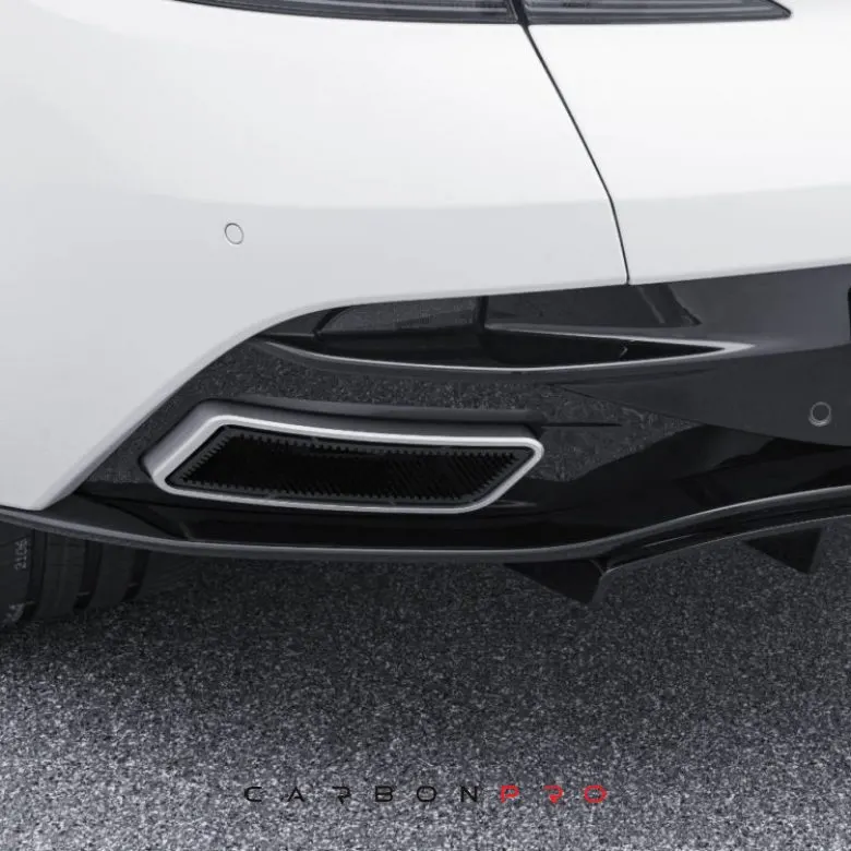 Exhaust tips, silver, bracket painted black