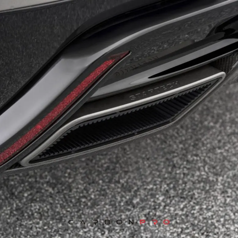 Rear bumper, incl. carbon diffusor, exhaust tips in silver