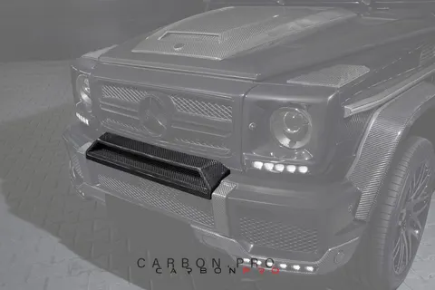 Carbon front bumper arch above license plate B Style