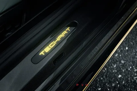 Carbon Door Entry Guards with Illuminated lettering for 992