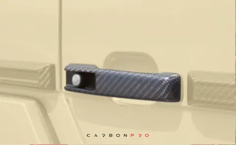 Carbon door handle with logo