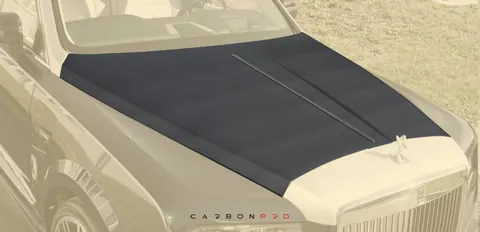 Carbon Engine bonnet with bar exposed