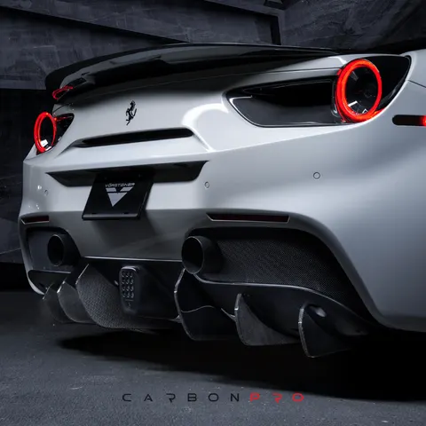 Carbon rear diffuser fins Ferrari 488 Diavolo (set of 6 pcs.)