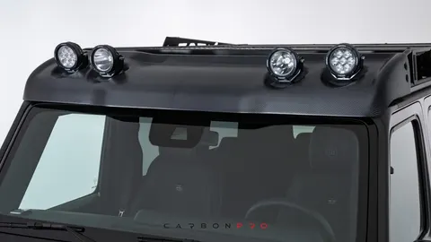 Carbon wind deflector with LED headlights