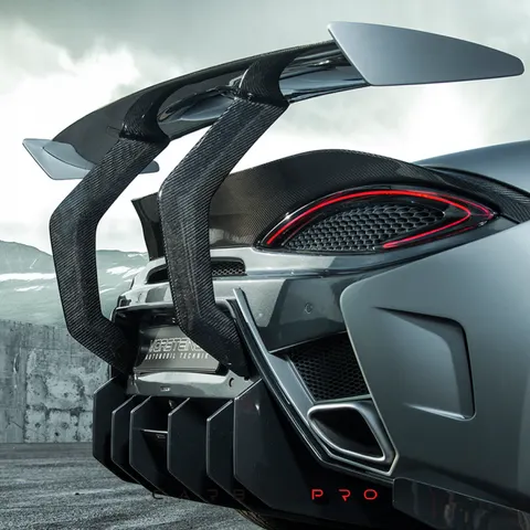 Carbon wing McLaren 570S VX Aero with carbon mounts