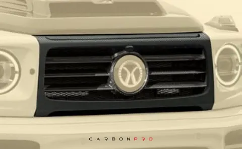 Fully carbon front mask with grill
