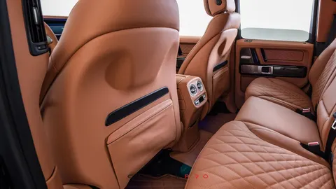 Leather backs front seats