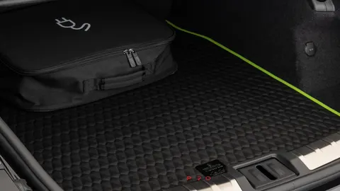 Leather trunk mat quilted