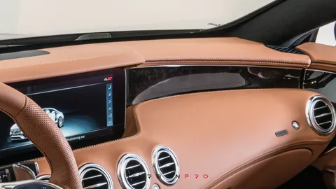 Leather upper section of dashboard