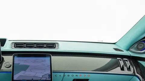 Leather upper section of dashboard