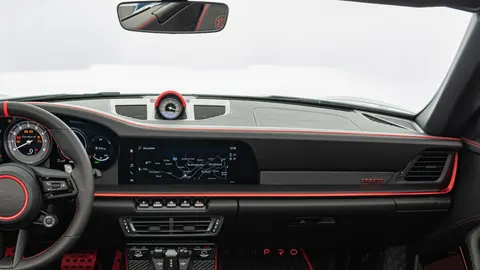 Leather upper section of dashboard