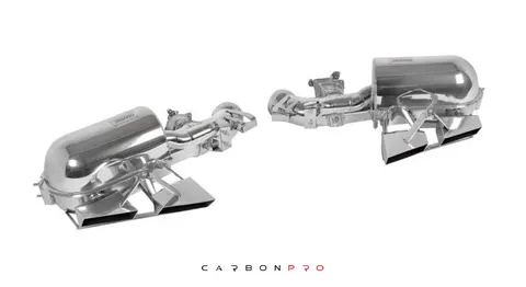 Power optimized exhaust system with flap-regulation for original tips