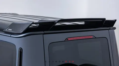 Rear spoiler with carbon inserts
