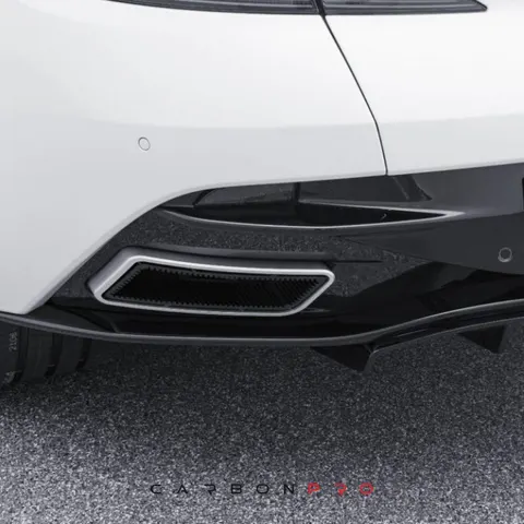 Exhaust tips, silver, bracket painted black